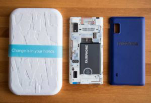 Fairphone 2 with the cover off